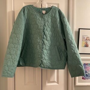 Women's Lightweight Quilted Heart Jacket in Green